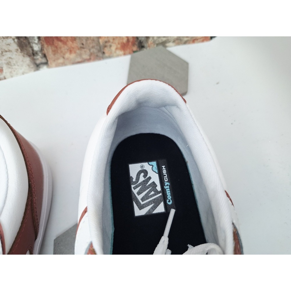MEN VANS SKATE LOWLAND CC Sz 11.5 Brown Tan Red White  Comfycush  2-Tone Leather - Picture 5 of 10
